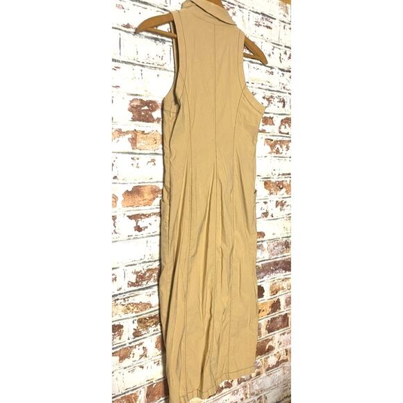 By Anthropologie Sleeveless Midi Linen + Cotton Blend Button Down Shirt Dress - Picture 13 of 14